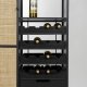 WHITE LABEL LIVING Guuji Hj vinskab, m. 1 lge og hylder - rattan og sort jern