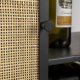 WHITE LABEL LIVING Guuji Hj vinskab, m. 1 lge og hylder - rattan og sort jern