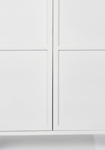 WHITE LABEL LIVING Miya Hj vitrineskab, m. 2 lger og hylder - glas og hvid jern