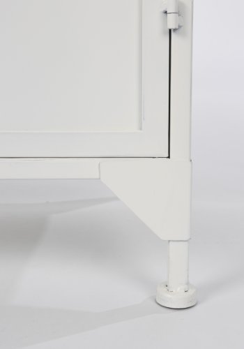 WHITE LABEL LIVING Miya Hj vitrineskab, m. 2 lger og hylder - glas og hvid jern