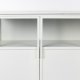 WHITE LABEL LIVING Miya Low vitrineskab, m. 3 lger og hylder - glas og hvid jern