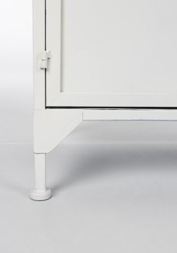 WHITE LABEL LIVING Miya Low vitrineskab, m. 3 lger og hylder - glas og hvid jern