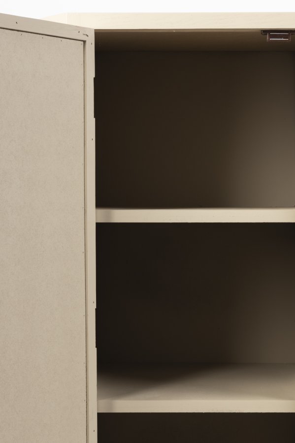 WHITE LABEL LIVING Amaya Lav skab, m. 2 lger og hylder - rattan og beige stl