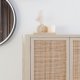 WHITE LABEL LIVING Amaya Lav skab, m. 2 lger og hylder - rattan og beige stl