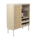 WHITE LABEL LIVING Amaya Low vinskab, m. 1 lge og hylder - rattan og beige stl