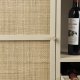 WHITE LABEL LIVING Amaya Low vinskab, m. 1 lge og hylder - rattan og beige stl