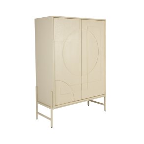 ZUIVER Faces skab, m. 2 lger - beige egefinér og metal