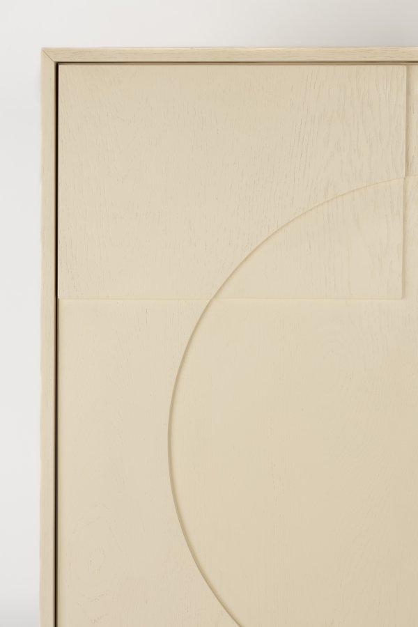 ZUIVER Faces skab, m. 2 lger - beige egefinér og metal