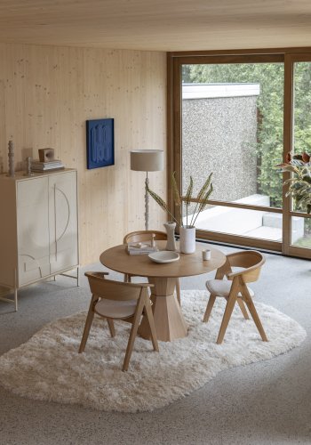 ZUIVER Faces skab, m. 2 lger - beige egefinér og metal