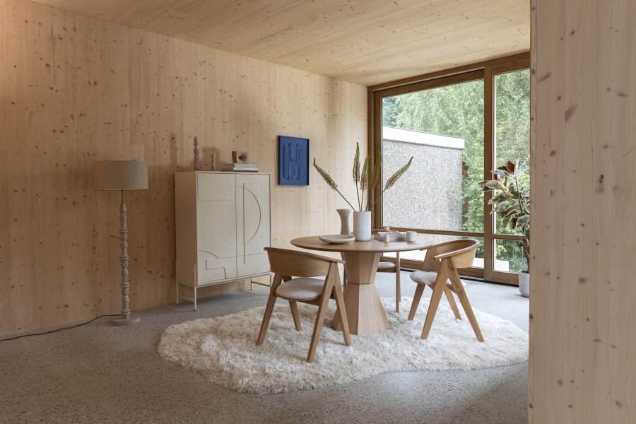 ZUIVER Faces skab, m. 2 lger - beige egefinér og metal