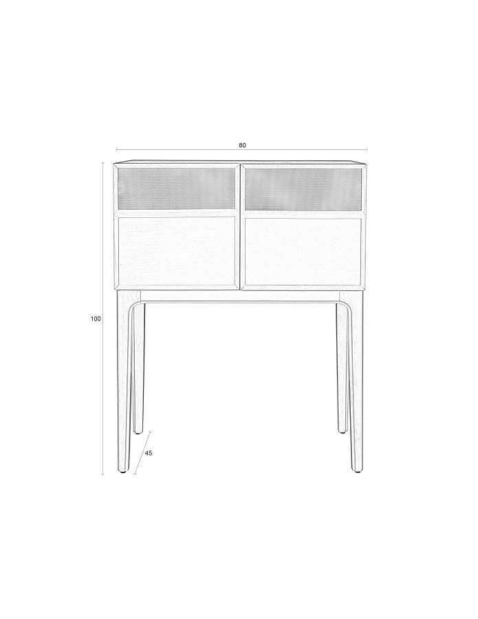 ZUIVER June skab, m. 2 lger - ocean lilla egefinér