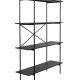 WHITE LABEL LIVING Marcio reol, m. 4 hylder - sort MDF og metal