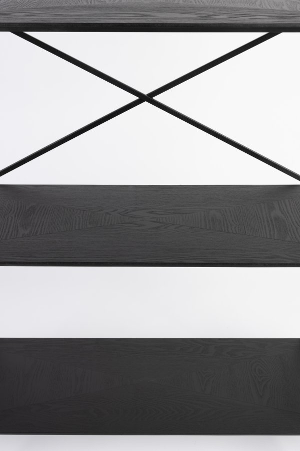 WHITE LABEL LIVING Marcio reol, m. 4 hylder - sort MDF og metal