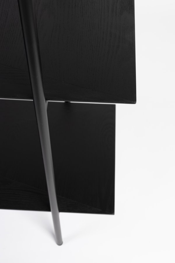 WHITE LABEL LIVING Marcio reol, m. 4 hylder - sort MDF og metal