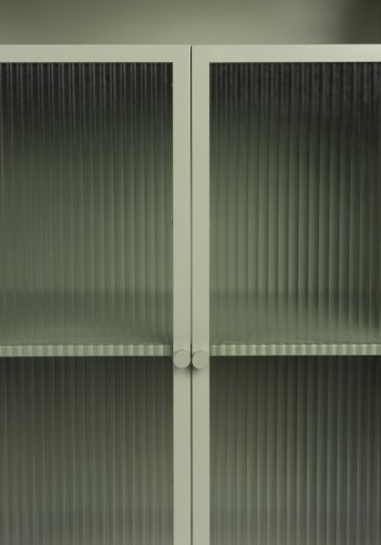 WHITE LABEL LIVING Herbe Large skab, m. 2 lger og hylder - lysegrn MDF/metal