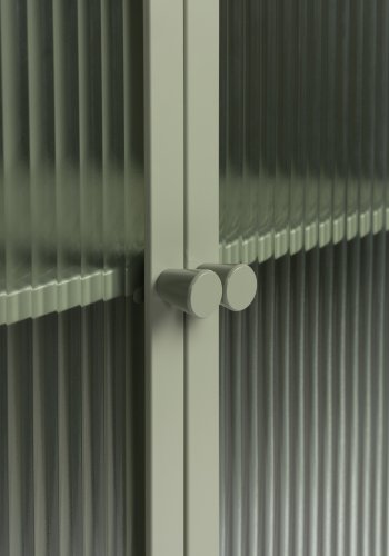 WHITE LABEL LIVING Herbe Large skab, m. 2 lger og hylder - lysegrn MDF/metal