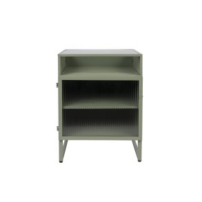 WHITE LABEL LIVING Herbe Lille skab, m. 1 lge og hylder - lysegrn MDF/metal