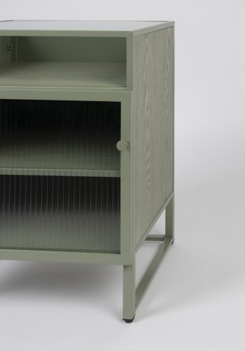 WHITE LABEL LIVING Herbe Lille skab, m. 1 lge og hylder - lysegrn MDF/metal