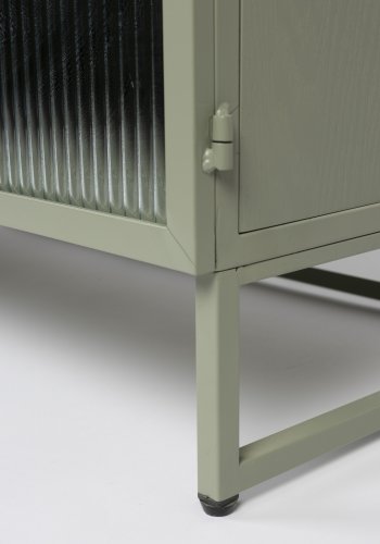 WHITE LABEL LIVING Herbe Lille skab, m. 1 lge og hylder - lysegrn MDF/metal