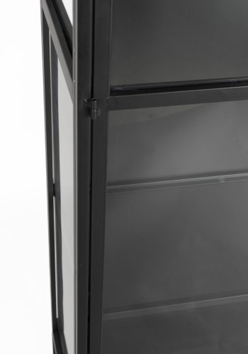 WHITE LABEL LIVING Rob L vitrineskab, m. 2 lger og 3 hylder - glas og sort jern