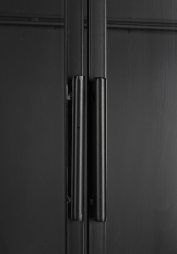 WHITE LABEL LIVING Rob L vitrineskab, m. 2 lger og 3 hylder - glas og sort jern