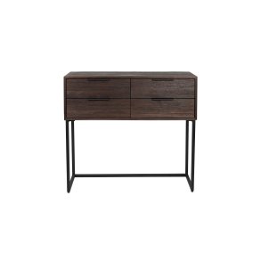 WHITE LABEL LIVING Webster skab S, m. 4 skuffer - brun genbrugsteak og jern