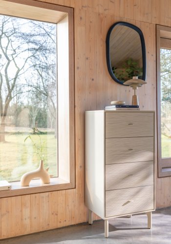 ZUIVER Morning kommode, m. 4 skuffer - gr rattan/MDF/akacietr