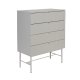 WHITE LABEL LIVING Cayo kommode, m. 4 skuffer - gr MDF og gr jern