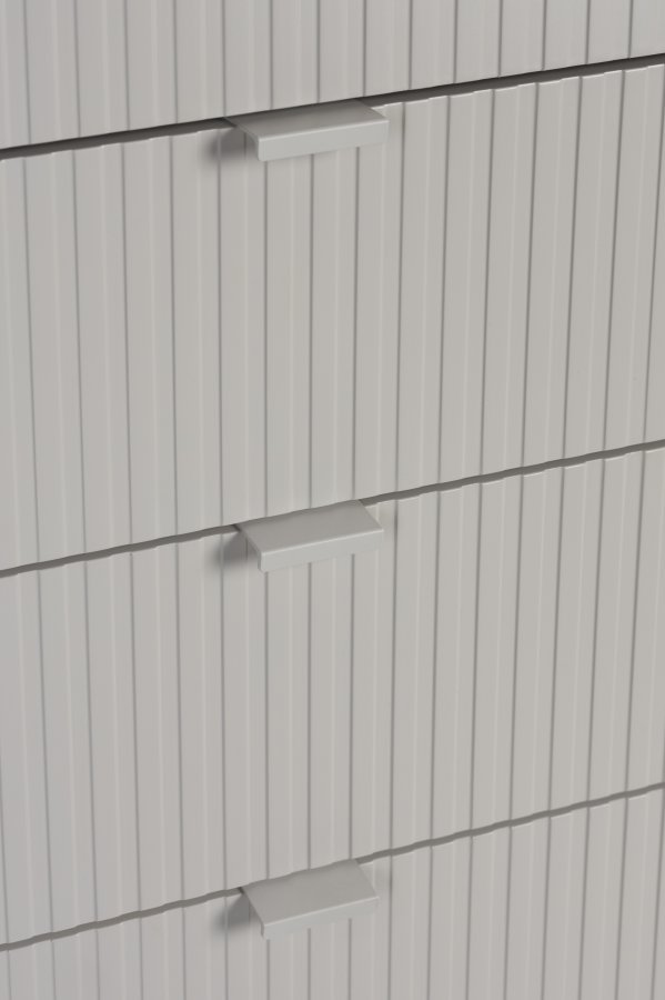 WHITE LABEL LIVING Cayo kommode, m. 4 skuffer - gr MDF og gr jern