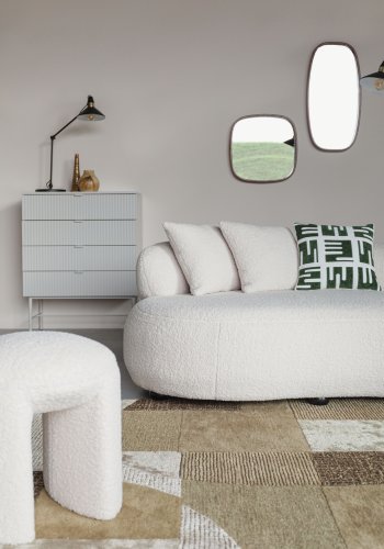 WHITE LABEL LIVING Cayo kommode, m. 4 skuffer - gr MDF og gr jern