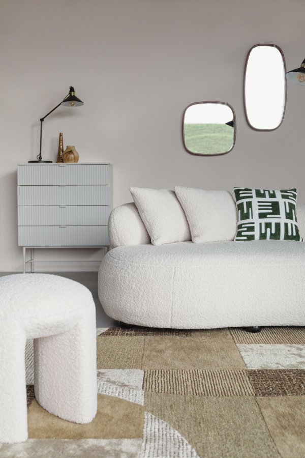 WHITE LABEL LIVING Cayo kommode, m. 4 skuffer - gr MDF og gr jern