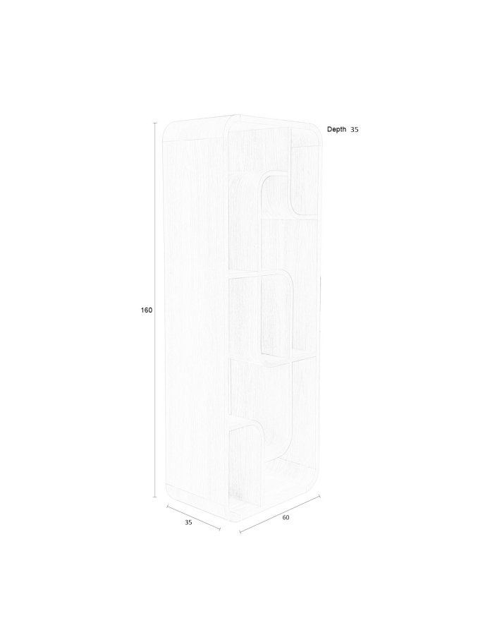 ZUIVER Seven reol - natur egefinér