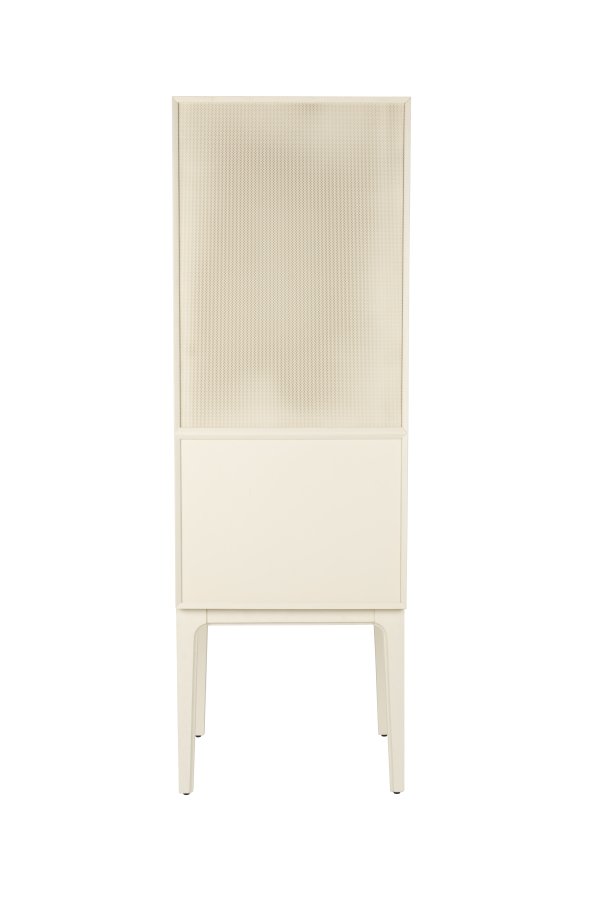 ZUIVER June skab, m. 1 mesh lge og 3 hylder - beige metal og tr