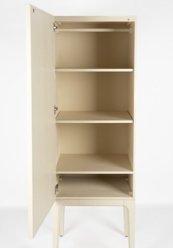 ZUIVER June skab, m. 1 mesh lge og 3 hylder - beige metal og tr