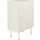 WHITE LABEL LIVING Funk Lav skab, m. 2 lger og 2 hylder - beige MDF og gr jern