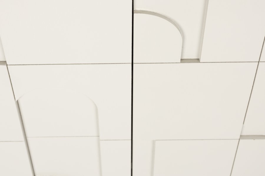 WHITE LABEL LIVING Funk Lav skab, m. 2 lger og 2 hylder - beige MDF og gr jern