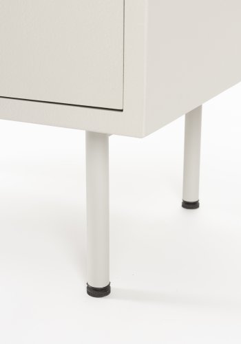 WHITE LABEL LIVING Funk Lav skab, m. 2 lger og 2 hylder - beige MDF og gr jern