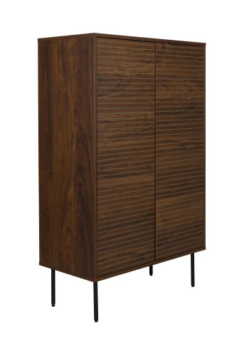 WHITE LABEL LIVING Stripes skab, m. 2 lger og 3 hylder - brun MDF og jern