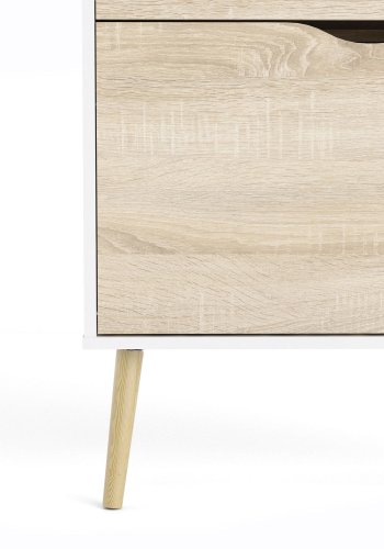 TVILUM Delta skoskab - hvid/egestruktur tr, m. 3 skuffer