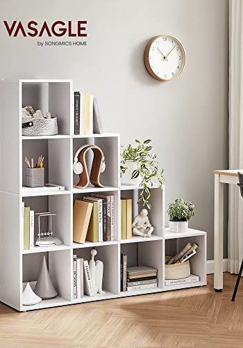 VASAGLE reol, m. 10 rum - hvid spnplade