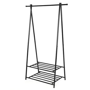 SONGMICS tjstativ, m. 2 hylder - sort jern