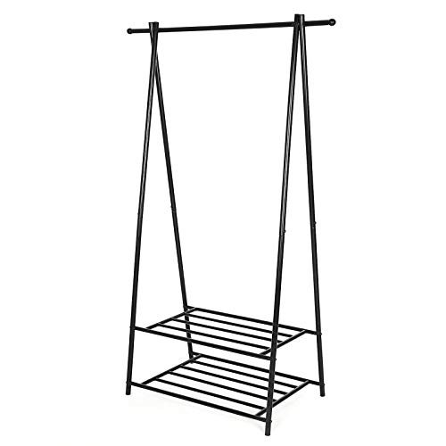 SONGMICS tjstativ, m. 2 hylder - sort jern