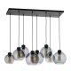 TK Cubus loftlampe, m. 8 skrme - grafit glas og sort metal