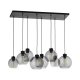 TK Cubus loftlampe, m. 8 skrme - grafit glas og sort metal