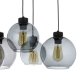 TK Cubus loftlampe, m. 8 skrme - grafit glas og sort metal