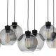 TK Cubus loftlampe, m. 8 skrme - grafit glas og sort metal