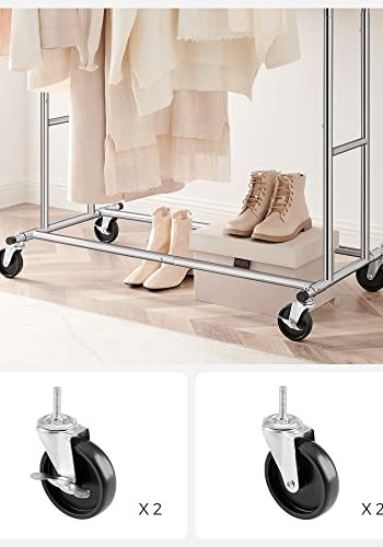 SONGMICS Heavy Duty tjstativ, m. 2 justerbare bjlestnger, hjdejusterbar, hjul - slv jern