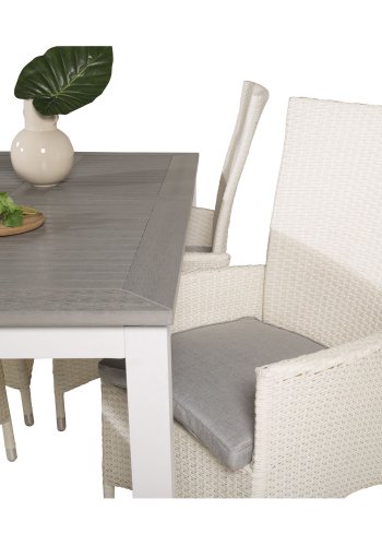 VENTURE DESIGN Padova - Recliner - White Wicker/grey cushion