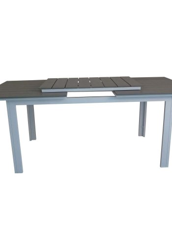 VENTURE DESIGN rektangulr Levels havebord m. udtrk - gr, hvid aluminium (160/240x90)