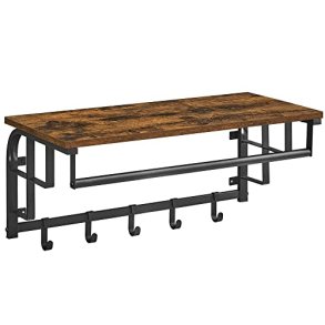 VASAGLE hattehylde, m. 5 knager og 1 bjlestang - brun spnplade og sort stl